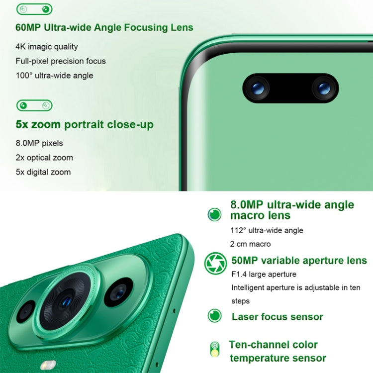 Doppia fotocamera posteriore + doppia fotocamera frontale, identificazione dell'impronta digitale dello schermo, vetro Kunlun da 6,78 pollici HarmonyOS Qualcomm Snapdragon 778G 4G Octa Core fino a 2,4 GHz, rete: 4G, OTG, NFC, non supporta Google Play��...