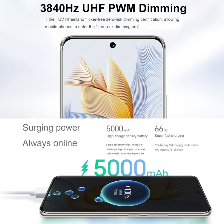 Tripla fotocamera posteriore, identificazione dell'impronta digitale dello schermo, Magic UI 7.1 da 6,7 pollici Android 13 Qualcomm Snapdragon 7 Gen 1 Accelerated Edition Octa Core fino a 2,5 GHz, rete: 5G, OTG, NFC, non supporta Google Play�����������...
