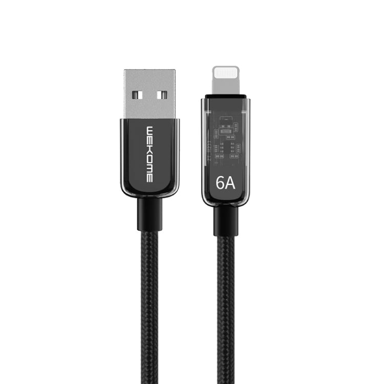 Cavo dati WK WDC-180 6A Pioneer Series da USB a 8 pin trasparente per ricarica rapida, lunghezza: 1 m, USB to 8 Pin