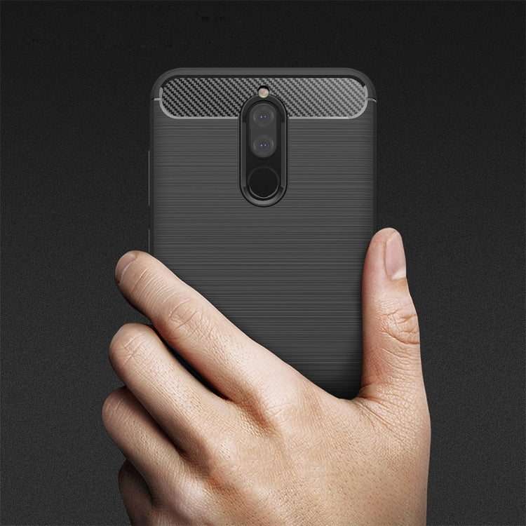 Per Huawei Mate 10 Lite Custodia protettiva morbida antiscivolo in TPU con texture in fibra di carbonio spazzolata, For Mate 10 Lite, For Huawei Mate 10 Lite