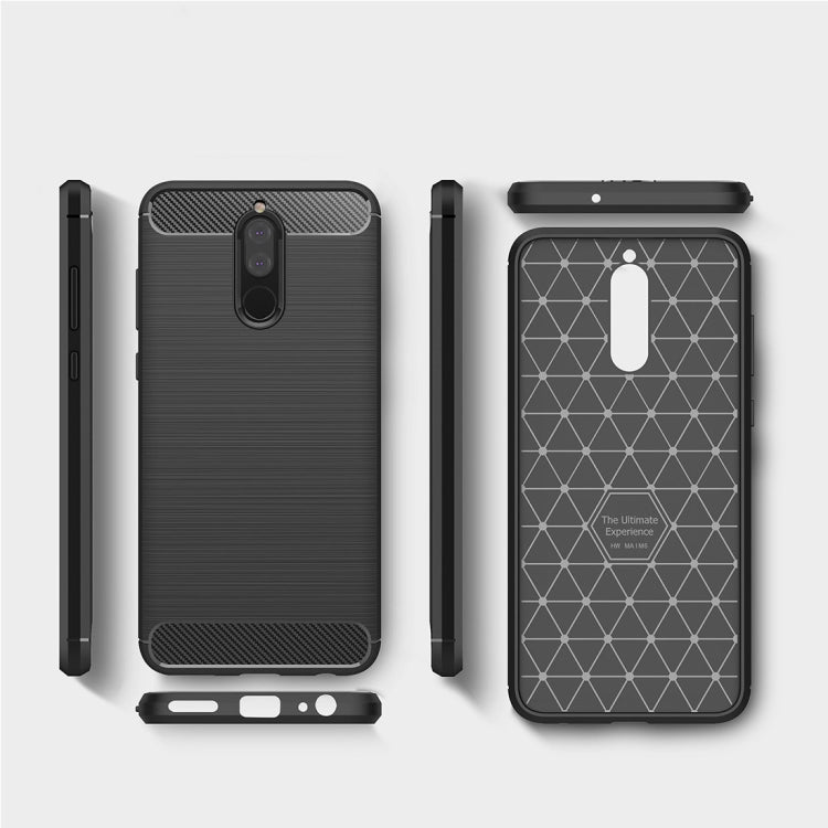 Per Huawei Mate 10 Lite Custodia protettiva morbida antiscivolo in TPU con texture in fibra di carbonio spazzolata, For Mate 10 Lite, For Huawei Mate 10 Lite