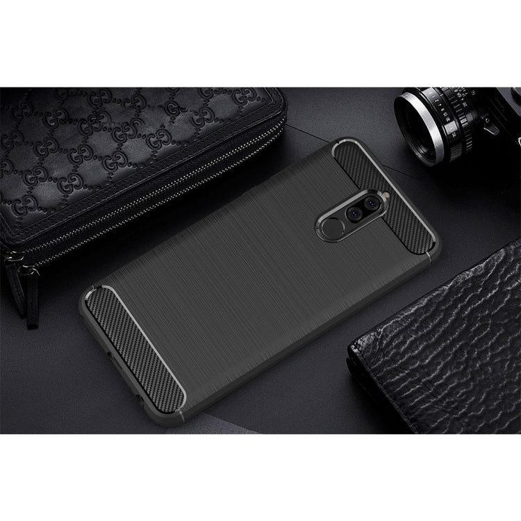 Per Huawei Mate 10 Lite Custodia protettiva morbida antiscivolo in TPU con texture in fibra di carbonio spazzolata, For Mate 10 Lite, For Huawei Mate 10 Lite