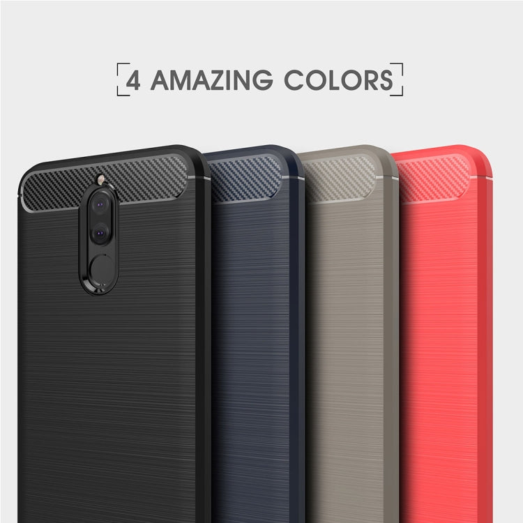 Per Huawei Mate 10 Lite Custodia protettiva morbida antiscivolo in TPU con texture in fibra di carbonio spazzolata, For Mate 10 Lite, For Huawei Mate 10 Lite