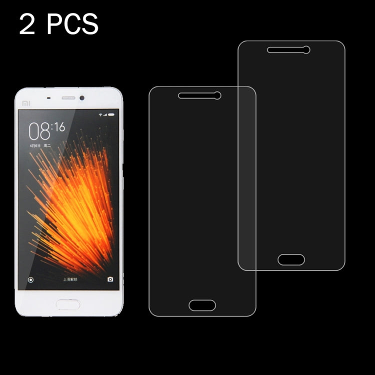 2 PZ per Xiaomi Mi 5 0,26mm 9H Durezza superficiale 2.5D Pellicola per schermo in vetro temperato antideflagrante, For Xiaomi Mi 5 (2pcs)