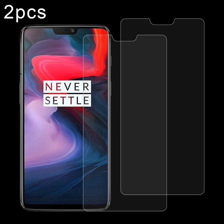 2 pellicole in vetro temperato 0,26 mm 9H 2,5D per OnePlus 6, For 6 (2 PCS)