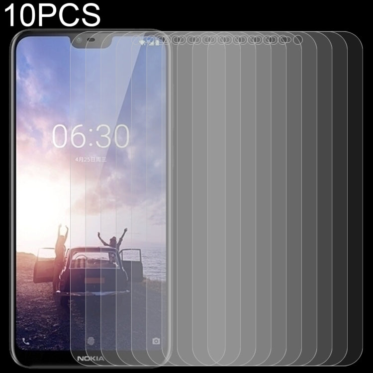 10 pellicole in vetro temperato 0,26 mm 9H 2,5D per Nokia X6, For Nokia X6