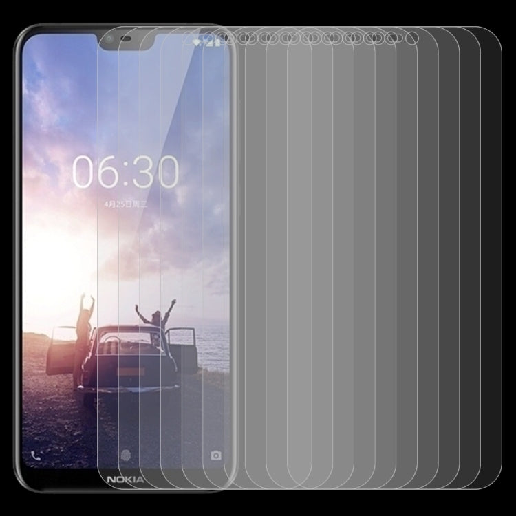 10 pellicole in vetro temperato 0,26 mm 9H 2,5D per Nokia X6, For Nokia X6