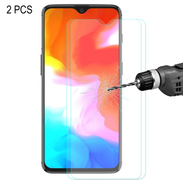 2 PZ ENKAY Hat-prince 0,26mm 9H 2,5D Pellicola in vetro temperato con bordo curvo per OnePlus 6T e 7, For OnePlus 6T & 7 (2 PCS)