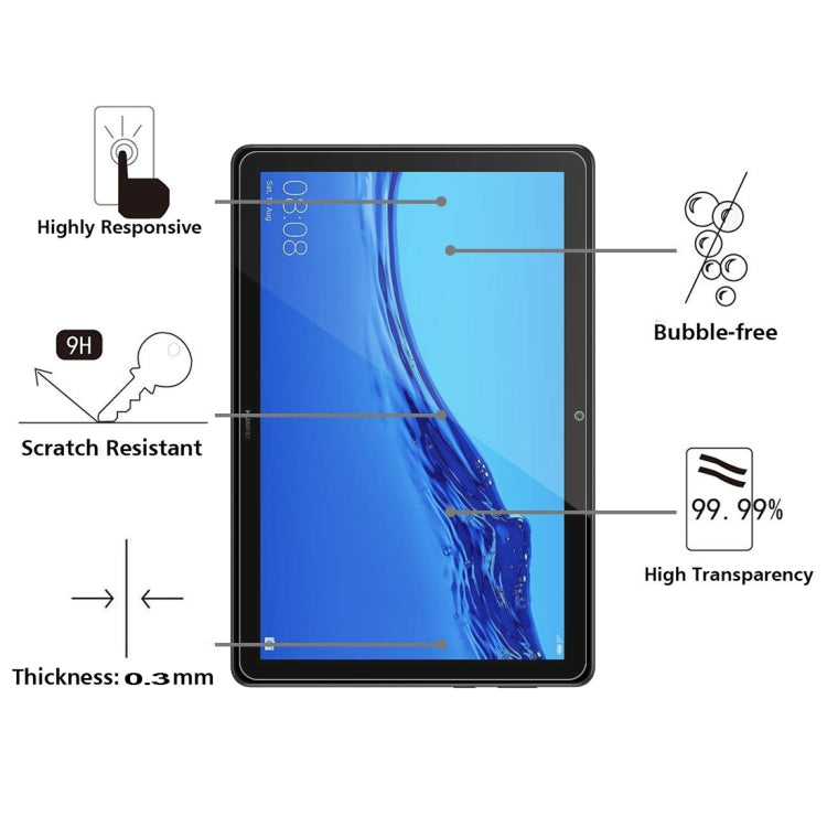 75 PZ 0,26mm 9H Durezza superficiale Pellicola in vetro temperato antideflagrante per Huawei MediaPad T5 10.1, For MediaPad T5