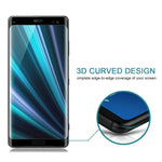 Pellicola in vetro temperato a schermo intero con bordo curvo 3D da 0,3 mm, 9H, durezza superficiale, per Sony Xperia XZ3, For Sony Xperia XZ3 (0.3mm)(1 PC), For Xperia XZ3(1 PC)
