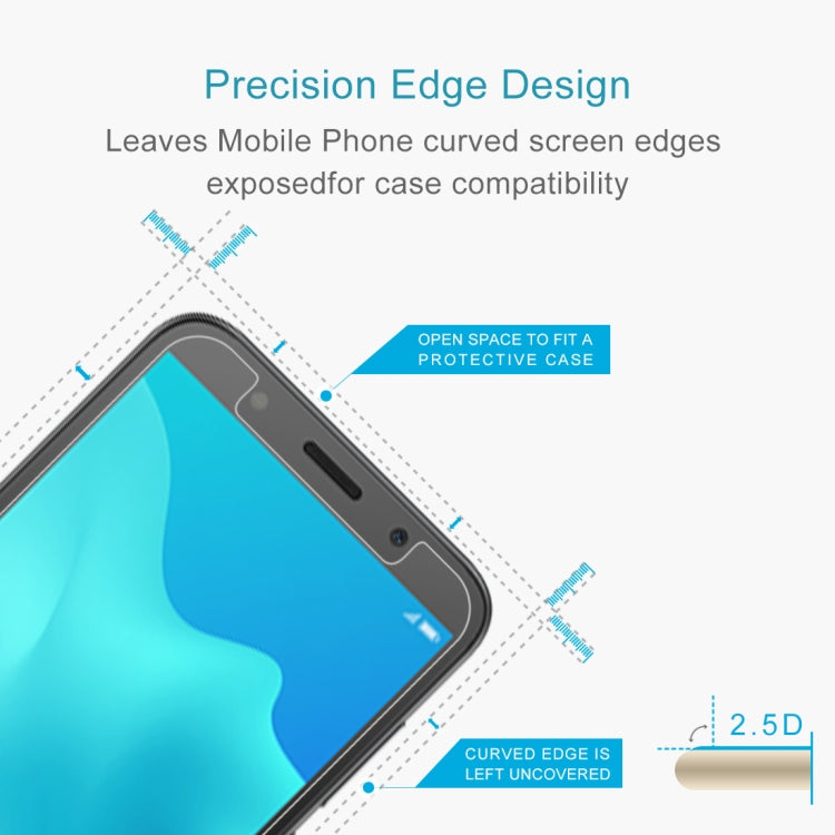 Pellicola in vetro temperato 0,26mm per Huawei Y5 Prime 2018