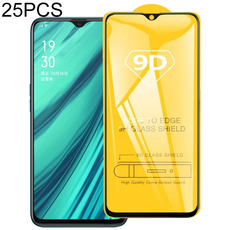25 pezzi per pellicola in vetro temperato a schermo intero con colla completa OPPO Reno2 F 9D, For OPPO Reno2 F