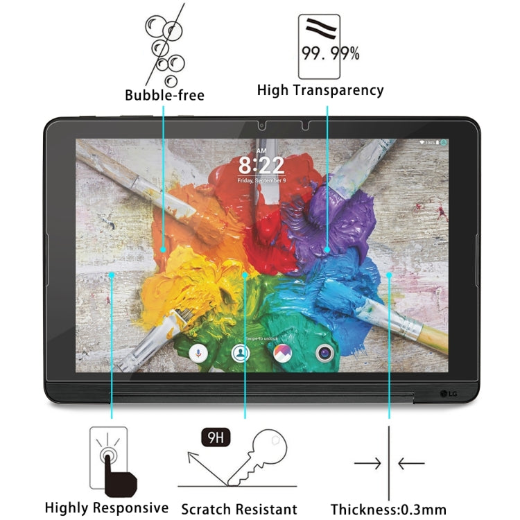 Per LG G Pad III 10,1 pollici 9H Proteggi schermo in vetro temperato con durezza superficiale, For G Pad III 10.1