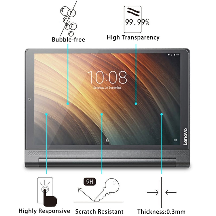 Per Lenovo YOGA Tab3 Plus Proteggi schermo in vetro temperato con durezza superficiale 9H da 10,1 pollici, For Tab3 Plus