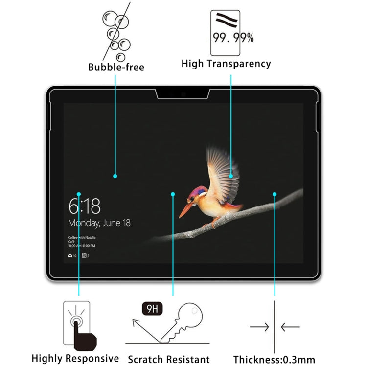 Per Microsoft Surface Go 2 9H 2.5D Pellicola in vetro temperato antideflagrante, For Microsoft Surface Go 2 (1 PC)