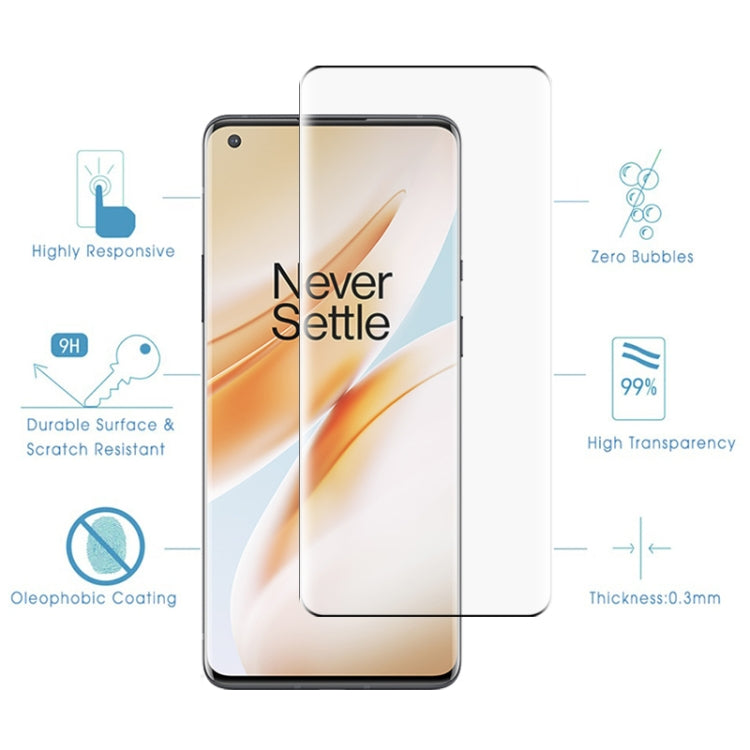 Pellicola vetro temperato con bordo curvo per OnePlus 8 Pro