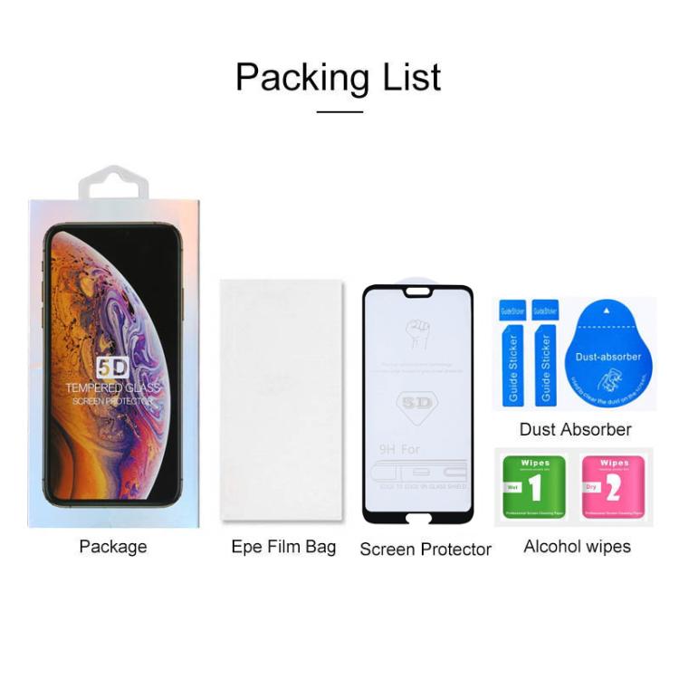 Pellicola in vetro temperato a schermo intero con colla completa 9H 5D per Huawei P20 Pro, For Huawei P20 Pro
