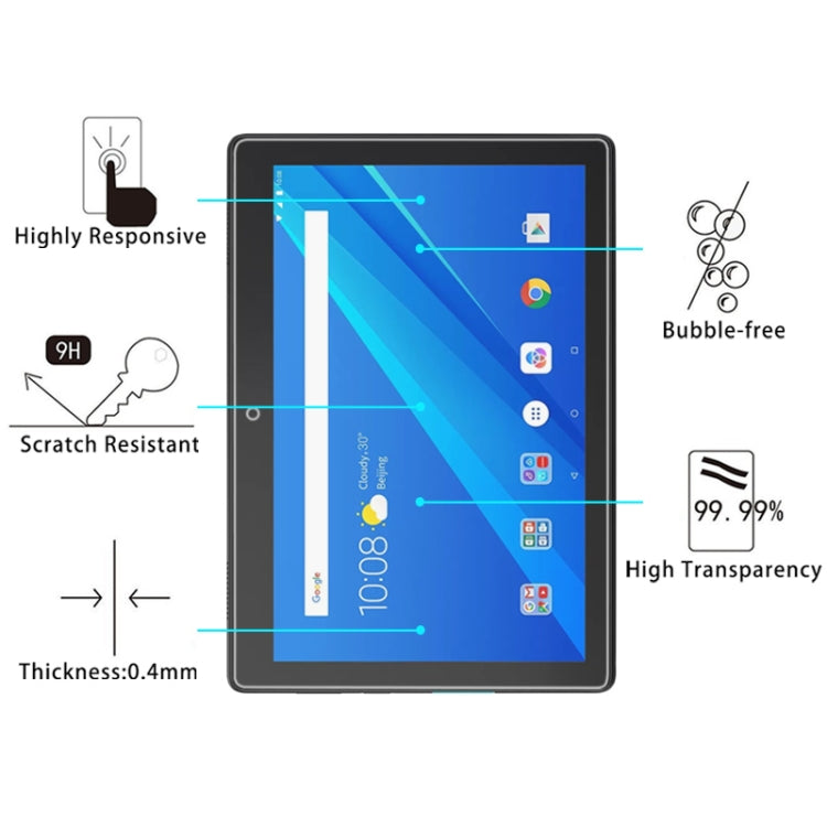 Pellicola in vetro temperato a schermo intero con durezza superficiale 0,4 mm 9H per Lenovo Tab E10, Lenovo Tab E10