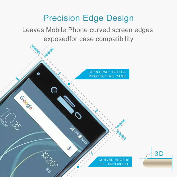 Per Sony Xperia XZs 0,33 mm 9H Durezza superficiale Proteggi schermo in vetro temperato curvo a schermo intero 3D, For Xperia XZs