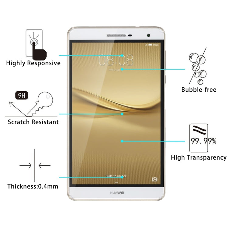 Per HUAWEI MediaPad T2 7.0 Pro 0,4 mm 9H Durezza superficiale Proteggi schermo in vetro temperato a schermo intero, For T2 7.0 Pro