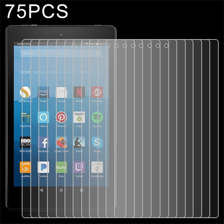 Pellicola in vetro temperato a schermo intero da 75 pezzi 0,3 mm 9H per Amazon Kindle Fire HD 8 2017, For Fire HD 8 2017 (75pcs)