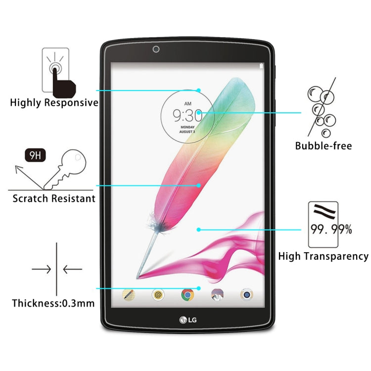 Pellicola in vetro temperato per LG G PAD F 8.0 V495 0,3 mm