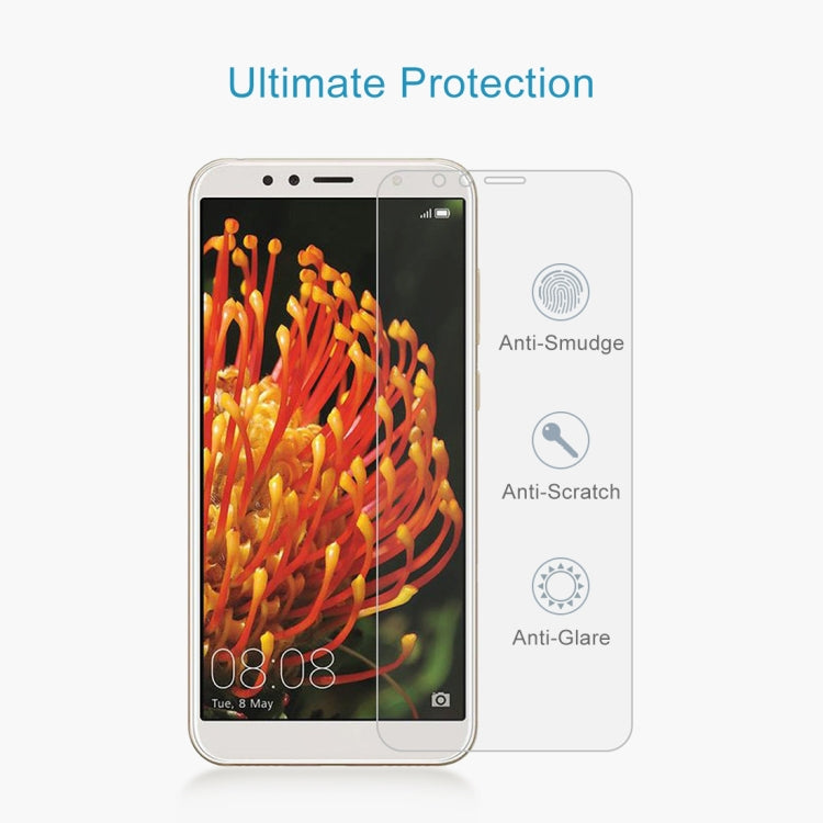 Pellicola in vetro temperato da 50 pezzi 0,26 mm 9H 2,5D per Huawei Y6 2018, senza confezione al dettaglio, For Y6 2018