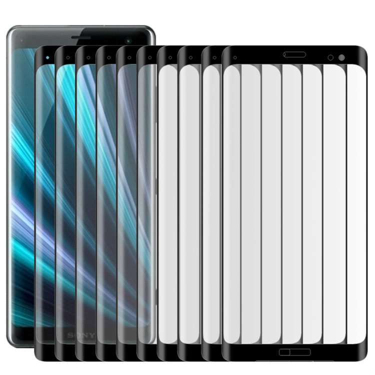 25 PZ Per Sony Xperia XZ3 0,3 mm 9H Durezza superficiale Pellicola in vetro temperato con bordo curvo 3D a schermo intero, For Sony Xperia XZ3