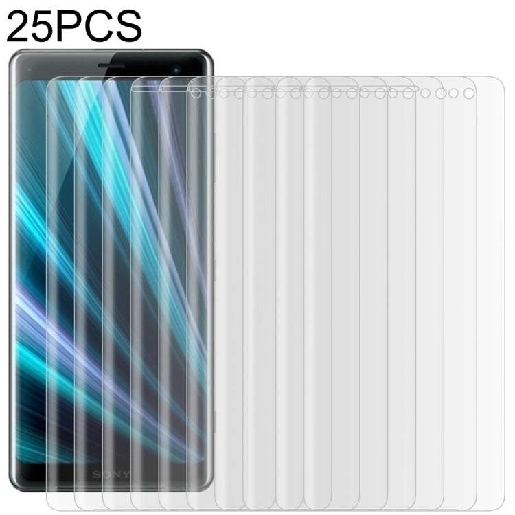 25 PZ Per Sony Xperia XZ3 0,3 mm 9H Durezza superficiale Pellicola in vetro temperato con bordo curvo 3D a schermo intero, For Sony Xperia XZ3