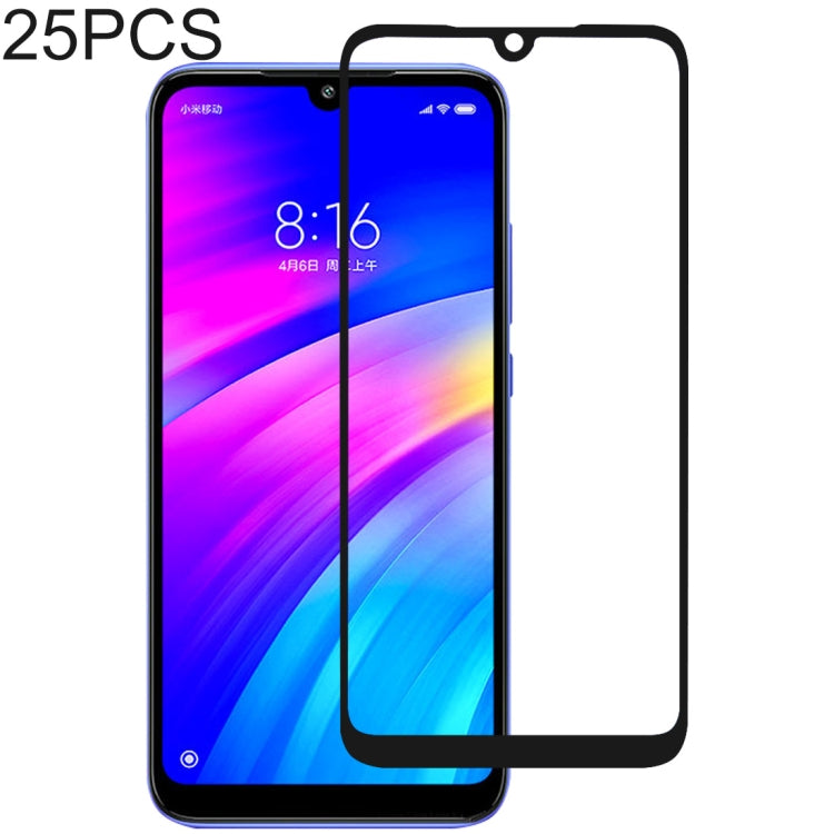 Pellicola proteggi schermo in vetro temperato con colla completa da 25 pezzi per Xiaomi Redmi 7, For Xiaomi Redmi 7