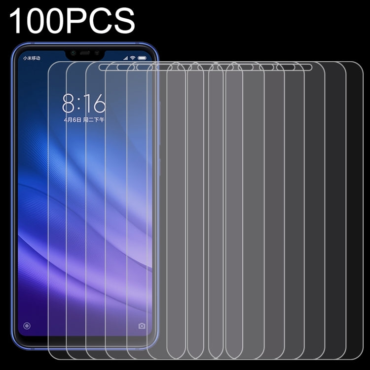 100 PZ 0,26mm 9H Durezza superficiale 2.5D Pellicola in vetro temperato a schermo intero per Xiaomi Mi 8 Lite, For Mi 8 Lite