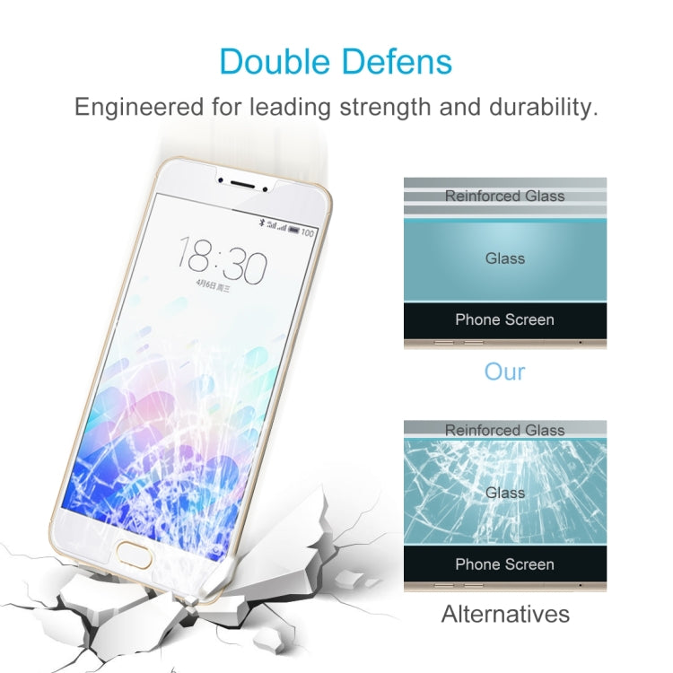 Per Meizu M3 Note / Meilan Note 3 0,26mm 9H Durezza superficiale 2.5D Pellicola per schermo in vetro temperato antideflagrante, For M3 Note / Meilan Note 3