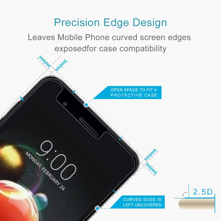 Per LG K8 (2018) Pellicola per schermo in vetro temperato antideflagrante 0,26 mm 9H durezza superficiale 2,5D, For K8 (2018)