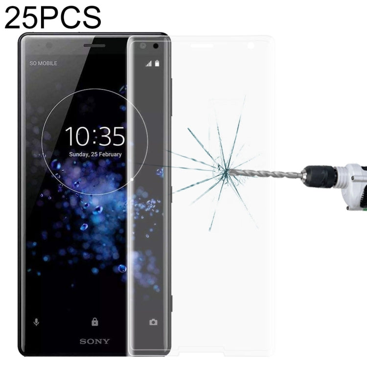 25 PZ Per Sony Xperia XZ2 Compact 0.3mm 9H Durezza superficiale Pellicola per schermo in vetro temperato antideflagrante 3D, For Sony Xperia XZ2 Compact