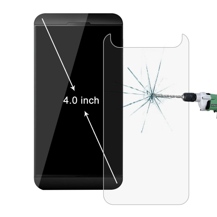 Pellicola proteggi schermo in vetro temperato antideflagrante 2.5D per telefono cellulare da 4,0 pollici 0,26 mm 9H Durezza superficiale