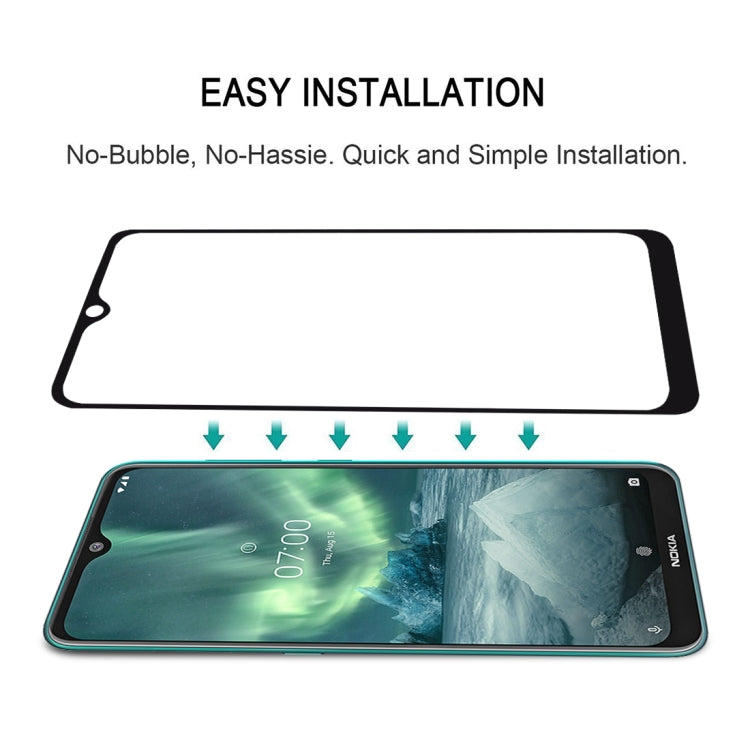 Per Nokia 7.2 Pellicola salvaschermo a copertura totale con colla completa Pellicola in vetro temperato, For Nokia 7.2