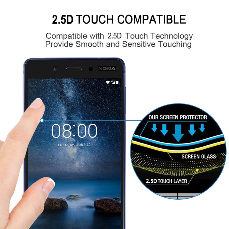 Pellicola proteggi schermo in vetro temperato con colla completa da 25 pezzi per Nokia 5, For Nokia 5