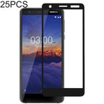 Pellicola salvaschermo in vetro temperato con colla completa da 25 pezzi per Nokia 3.1, For Nokia 3.1
