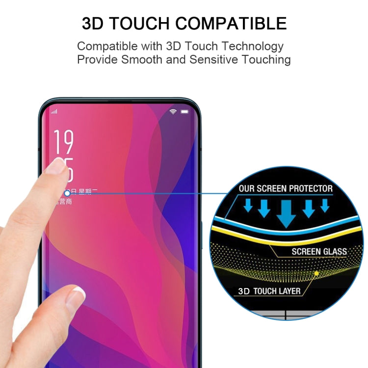 Pellicola in vetro temperato a schermo intero con bordo curvo 3D Edge Glue per OPPO Find X, For OPPO Find X(1 PC)