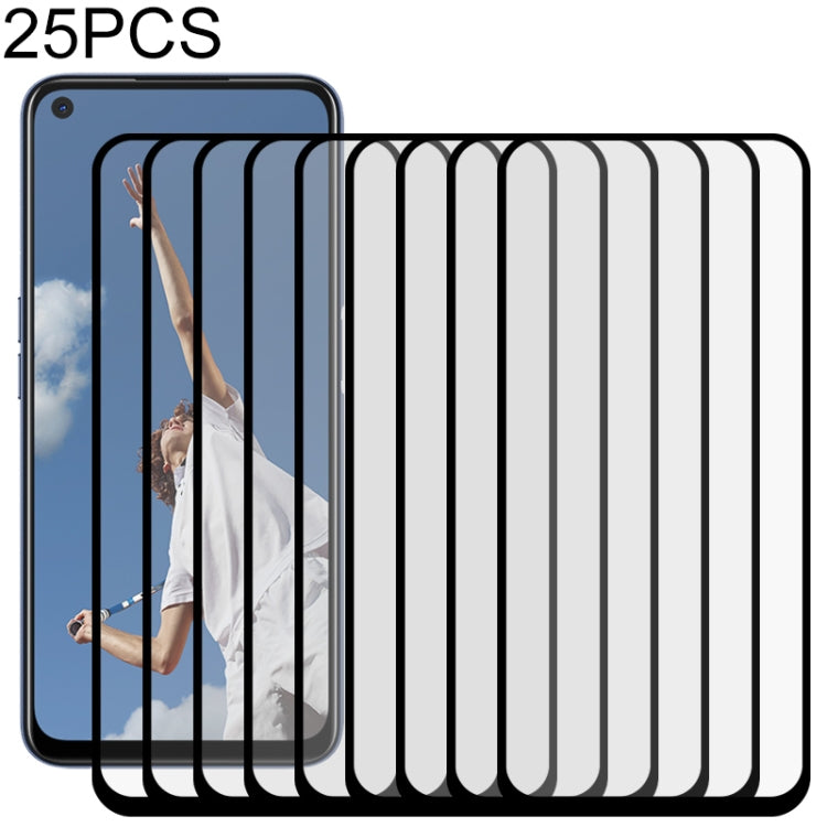 Per OPPO A52 25 PCS Pellicola in vetro temperato a schermo intero con colla completa, For OPPO A52
