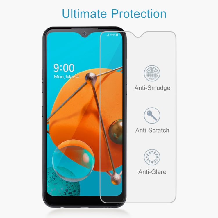 Per LG K51 Pellicola per schermo in vetro temperato antideflagrante 0,26 mm 9H 2,5D, For LG K51
