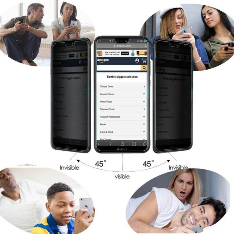 Pellicola in vetro temperato anti-spia a copertura totale per Huawei P30, For Huawei P30