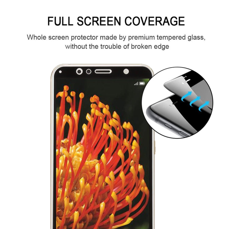 Pellicola a schermo intero in vetro temperato serigrafato antigraffio 9H 2.5D per Huawei Y6 (2018), For Huawei Y6 (2018) (1 PCS) Black, For Y6 (2018) (1 PCS)