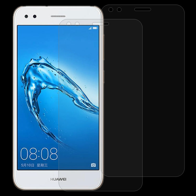 2 pezzi per Huawei Y6 Pro (2017) 0,26 mm 9H durezza superficiale protezione schermo in vetro temperato con bordo curvo 2,5D, For Y6 Pro (2017)