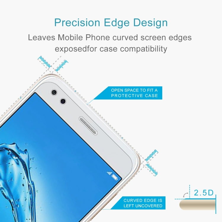 2 pezzi per Huawei Y6 Pro (2017) 0,26 mm 9H durezza superficiale protezione schermo in vetro temperato con bordo curvo 2,5D, For Y6 Pro (2017)