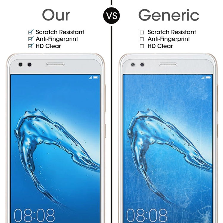 2 pezzi per Huawei Y6 Pro (2017) 0,26 mm 9H durezza superficiale protezione schermo in vetro temperato con bordo curvo 2,5D, For Y6 Pro (2017)