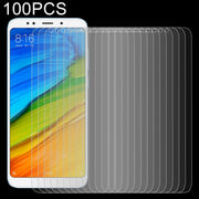 100 PZ per Xiaomi Redmi 5 Plus 0,26mm 9H Durezza superficiale 2.5D Proteggi schermo in vetro temperato con bordo curvo, For Redmi 5 Plus