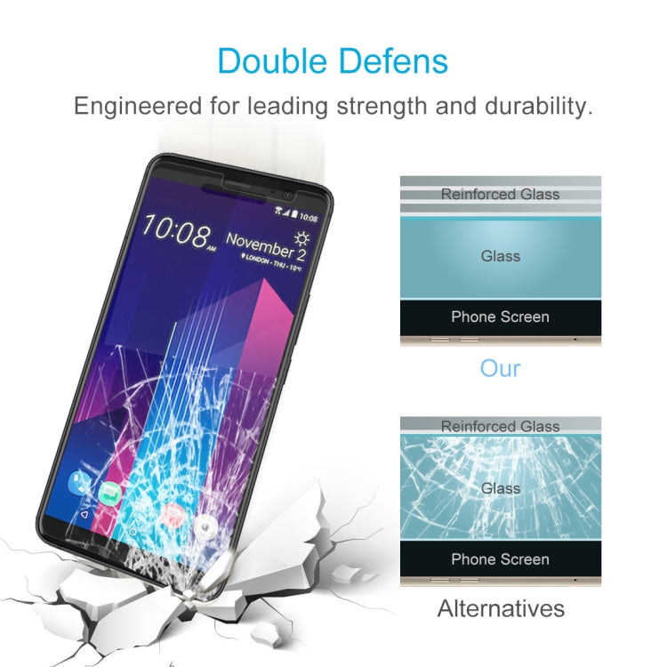 Per HTC U11+ 0,26mm 9H Durezza superficiale 2,5D Proteggi schermo in vetro temperato con bordo curvo, For U11+ (1 PC)