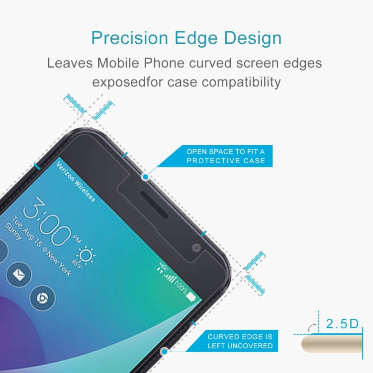 1 PZ Asus ZenFone V V520KL 0,26 mm 9H Durezza superficiale 2,5D Proteggi schermo in vetro temperato con bordo curvo, For ZenFone V V520KL (1 PC)