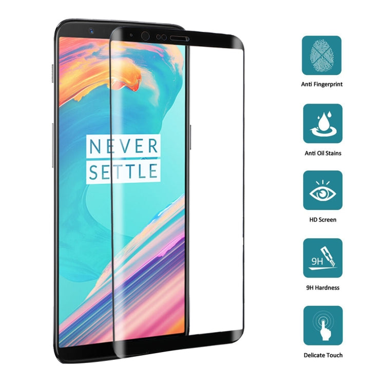 Per OnePlus 5T Proteggi schermo in vetro temperato HD con bordo curvo 3D con durezza 9H, For OnePlus 5T